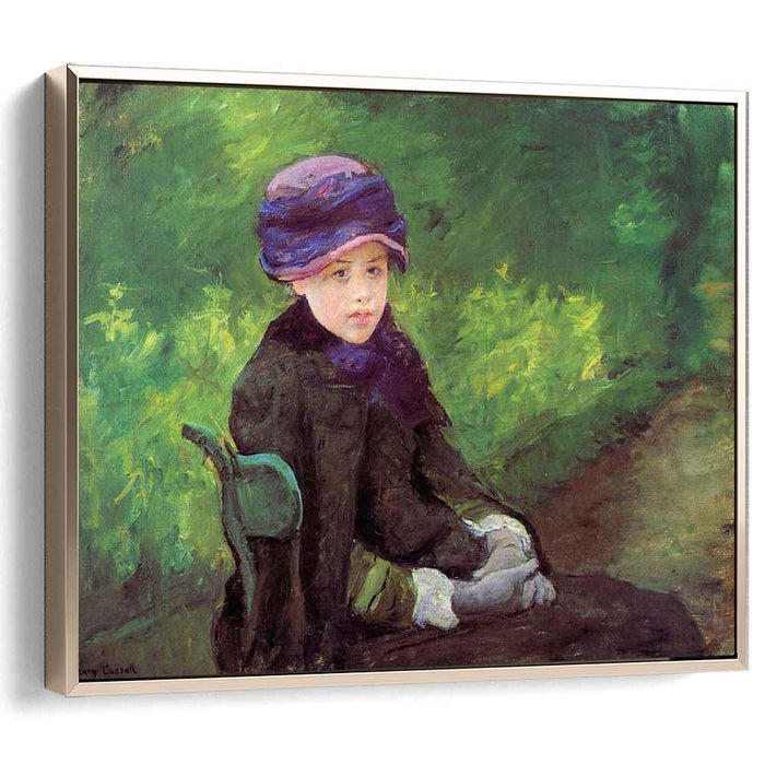 Susan Seated Outdoors Wearing a Purple Hat (1881) by Mary Cassatt
