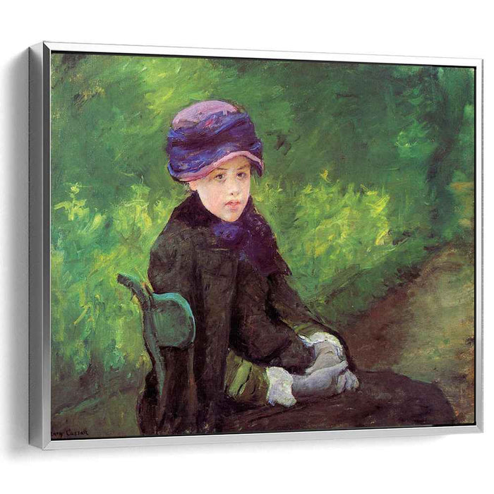 Susan Seated Outdoors Wearing a Purple Hat (1881) by Mary Cassatt