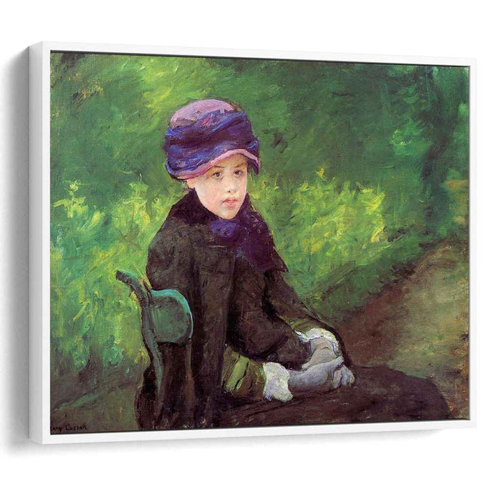 Susan Seated Outdoors Wearing a Purple Hat (1881) by Mary Cassatt