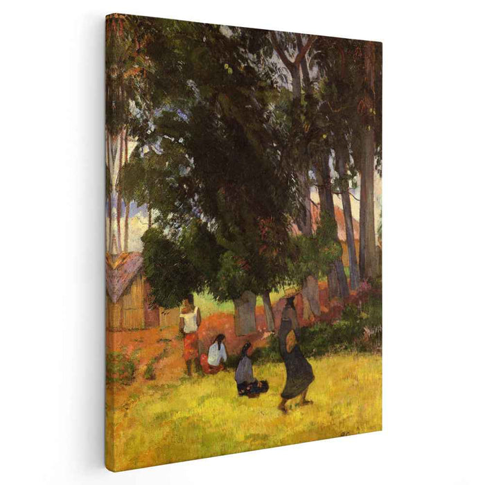 Tahitian village (1892) by Paul Gauguin