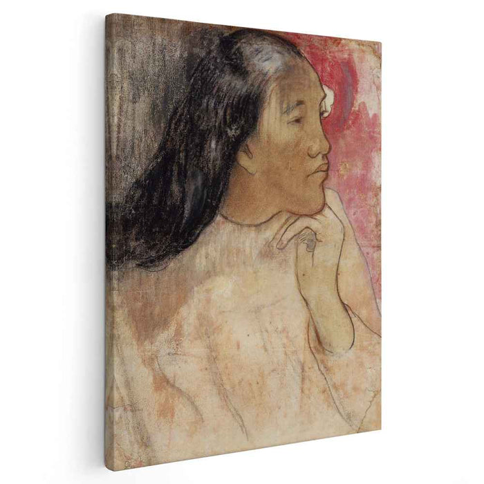 Tahitian woman with flower in her hair (1891) by Paul Gauguin