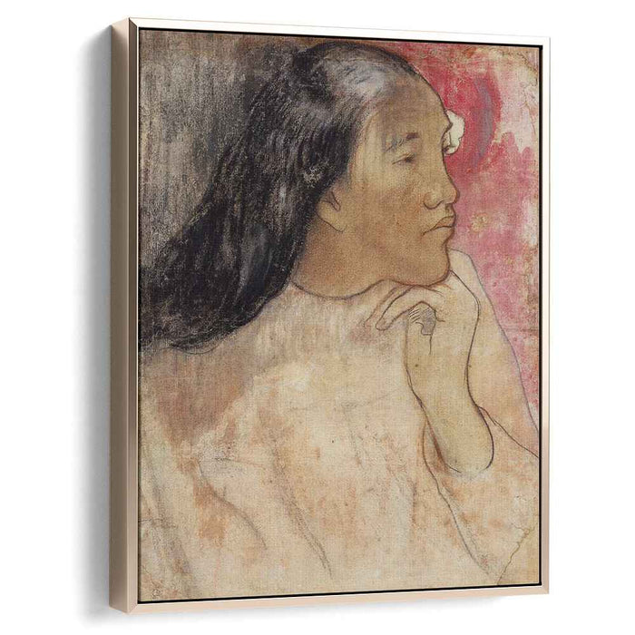 Tahitian woman with flower in her hair (1891) by Paul Gauguin