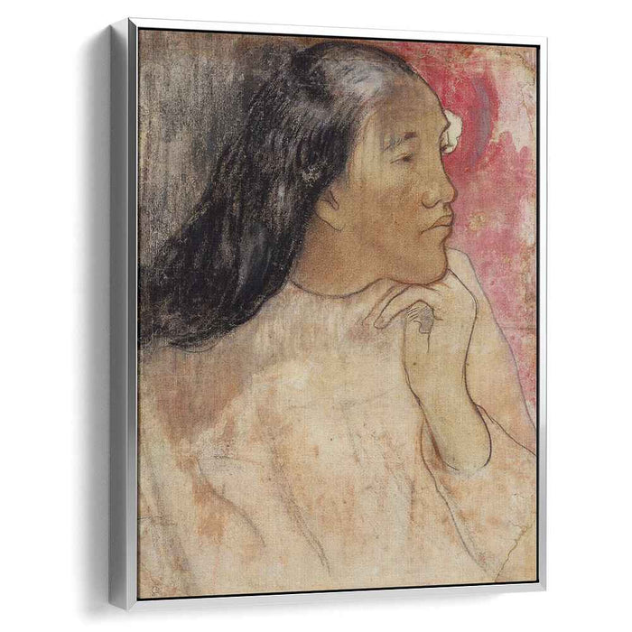 Tahitian woman with flower in her hair (1891) by Paul Gauguin