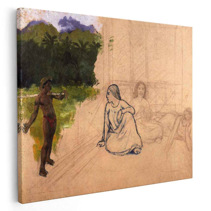 Tahitians at rest (unfinished) (1891) by Paul Gauguin