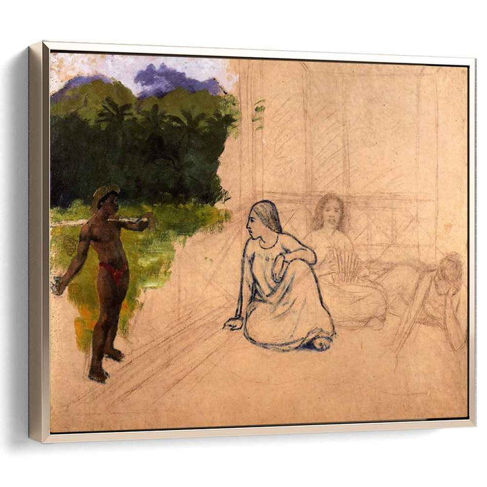 Tahitians at rest (unfinished) (1891) by Paul Gauguin