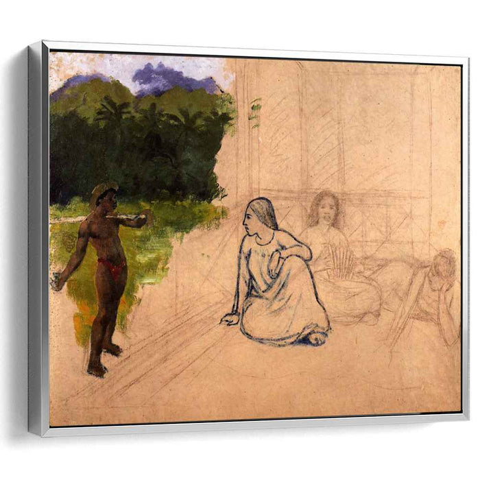 Tahitians at rest (unfinished) (1891) by Paul Gauguin