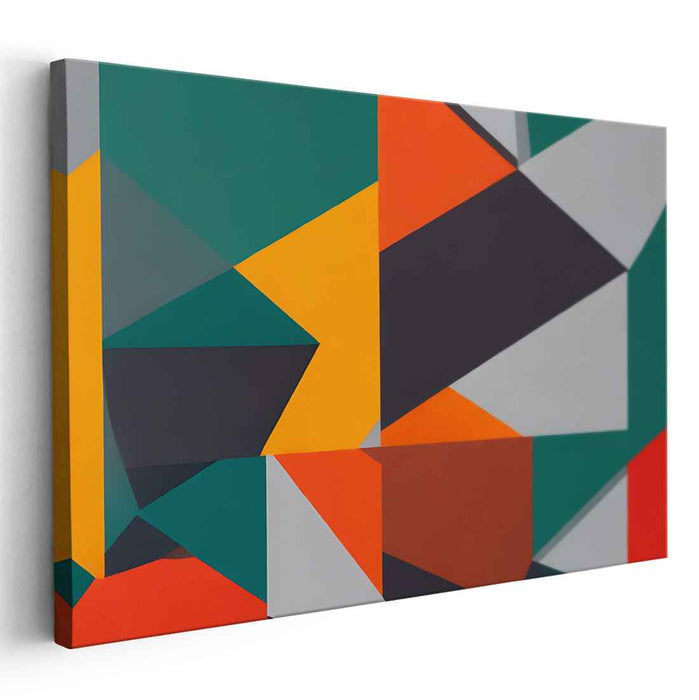 Vivid Prism Dance: Bold Abstract Geometric Canvas Art Print