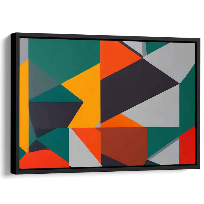 Vivid Prism Dance: Bold Abstract Geometric Canvas Art Print