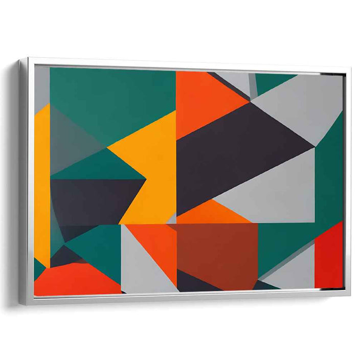 Vivid Prism Dance: Bold Abstract Geometric Canvas Art Print