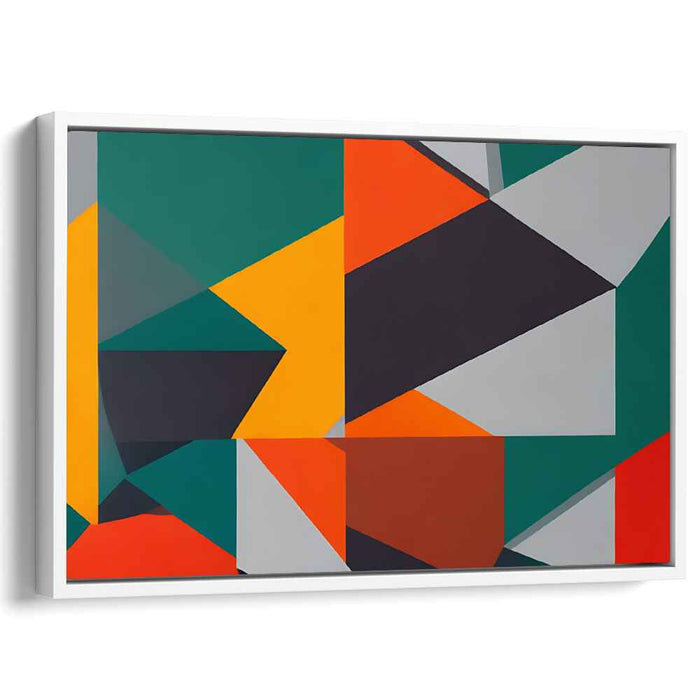Vivid Prism Dance: Bold Abstract Geometric Canvas Art Print