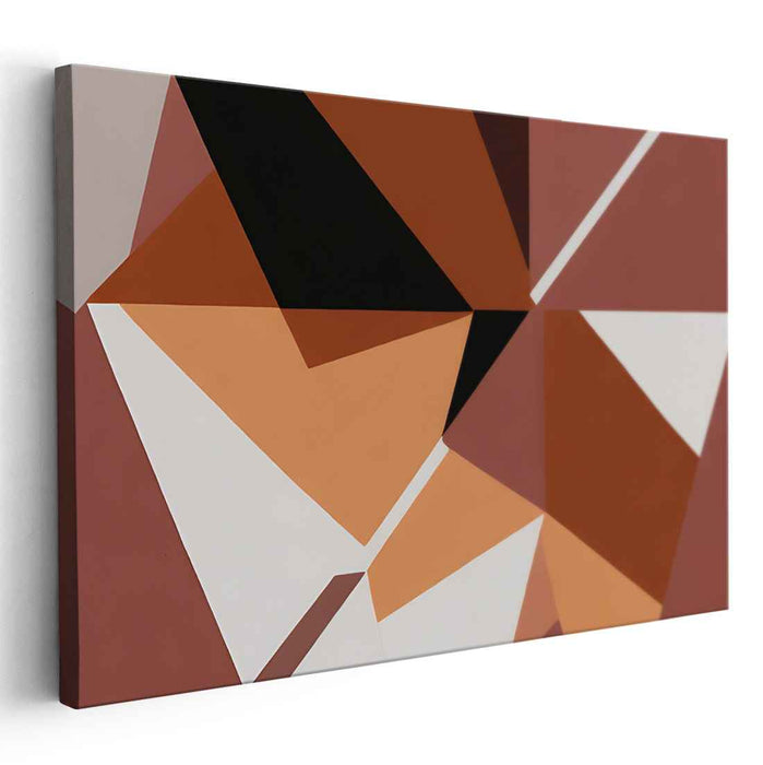Mosaic Sunset Mirage: Modern Abstract Terracotta Canvas Art Print