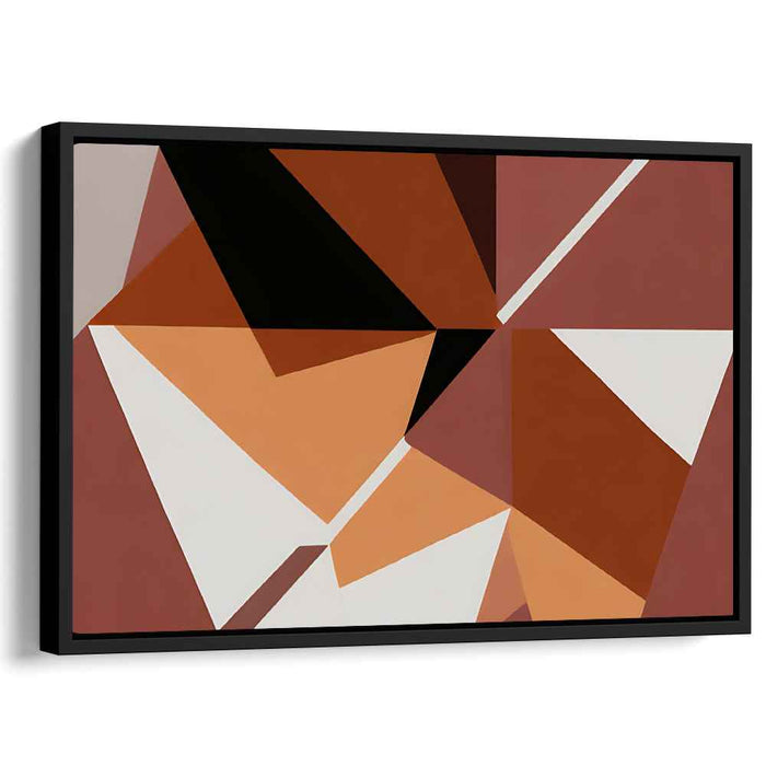 Mosaic Sunset Mirage: Modern Abstract Terracotta Canvas Art Print