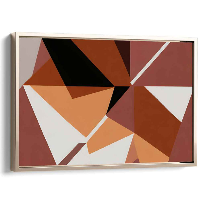 Mosaic Sunset Mirage: Modern Abstract Terracotta Canvas Art Print