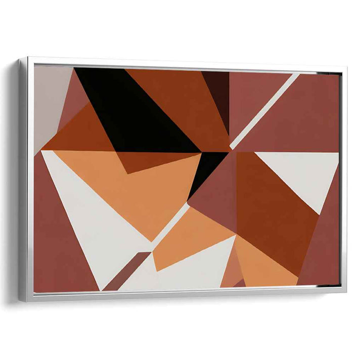 Mosaic Sunset Mirage: Modern Abstract Terracotta Canvas Art Print