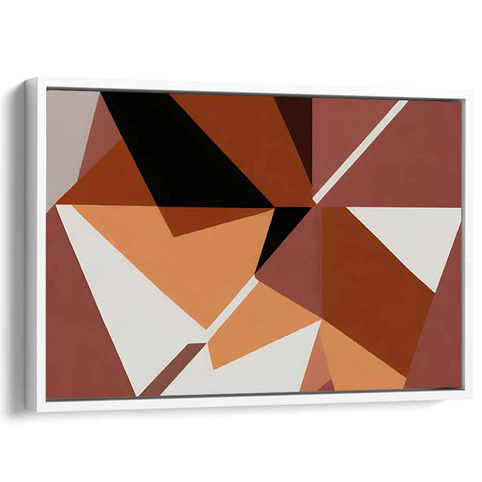 Mosaic Sunset Mirage: Modern Abstract Terracotta Canvas Art Print