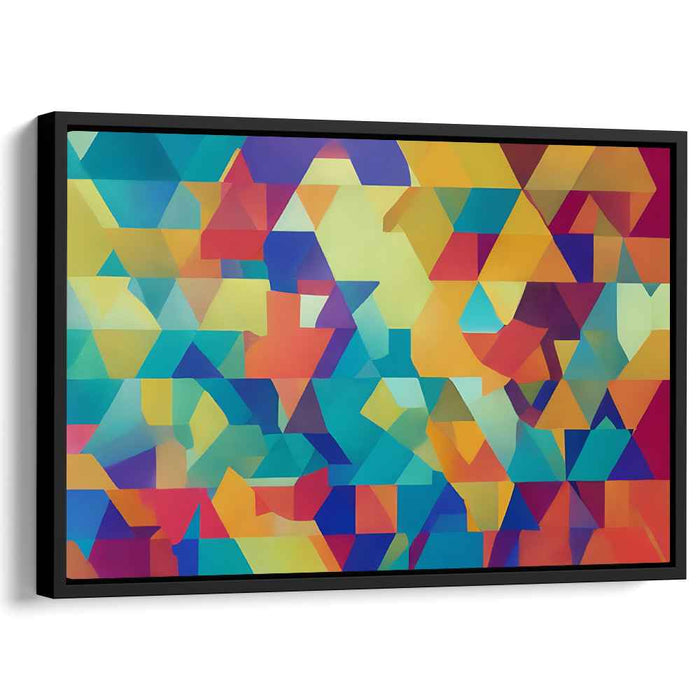 Pixelated Rainbow Dream: Geometric Abstraction in Vivid Colors Canvas Art Print