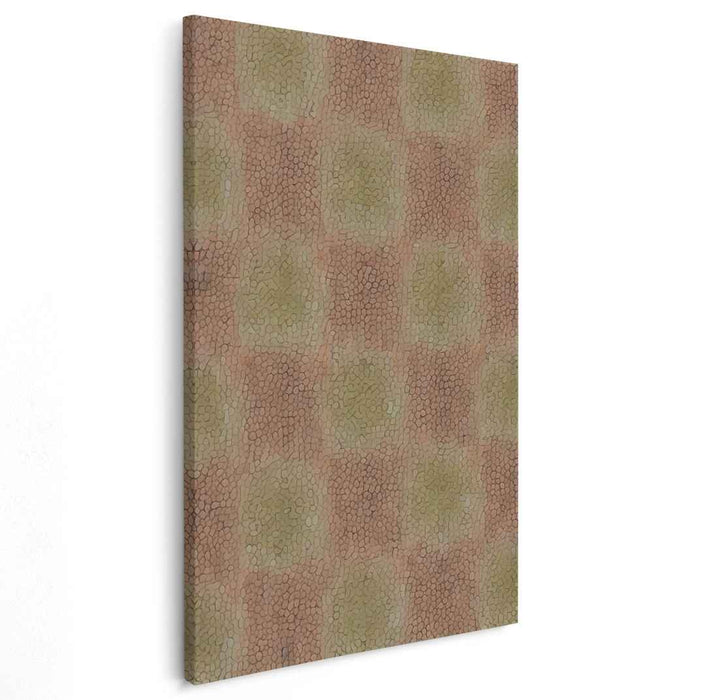 Earthy Harmony: Intricate Checkerboard Mosaic Canvas Art Print