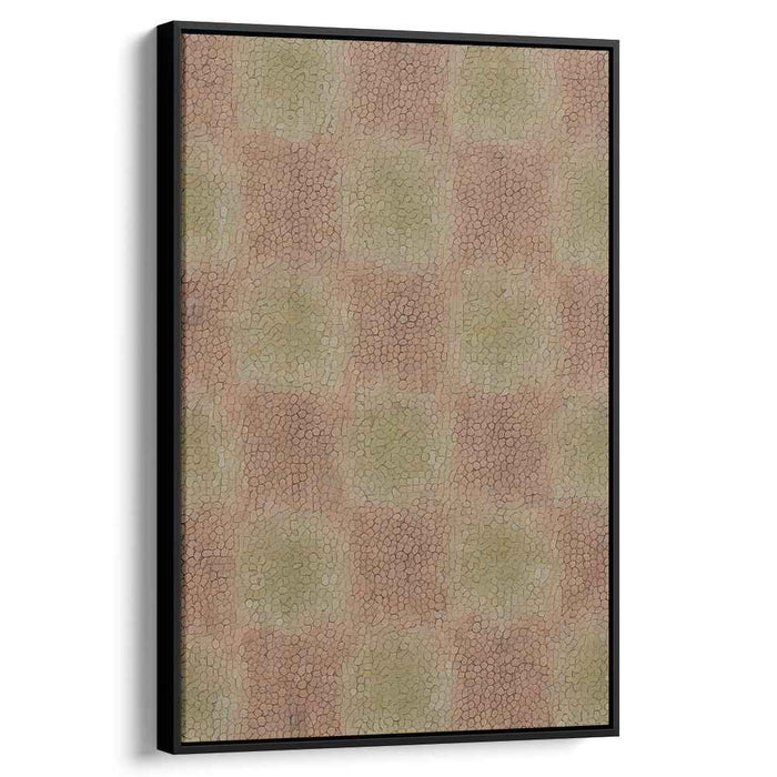 Earthy Harmony: Intricate Checkerboard Mosaic Canvas Art Print