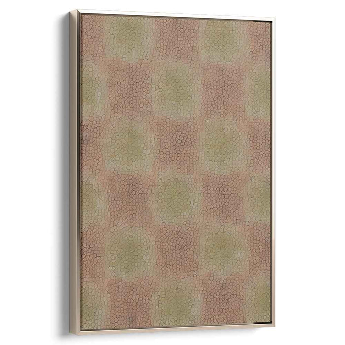 Earthy Harmony: Intricate Checkerboard Mosaic Canvas Art Print