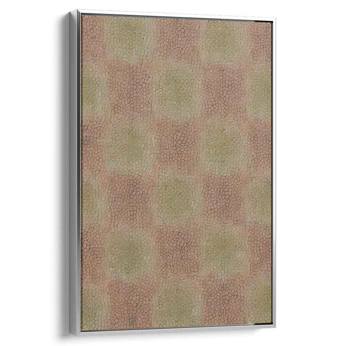Earthy Harmony: Intricate Checkerboard Mosaic Canvas Art Print