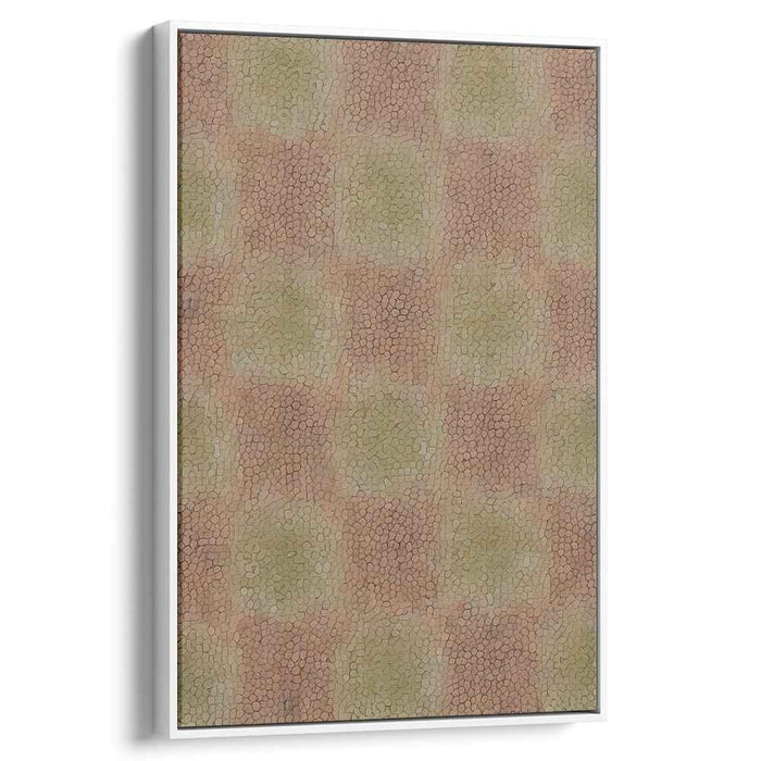 Earthy Harmony: Intricate Checkerboard Mosaic Canvas Art Print