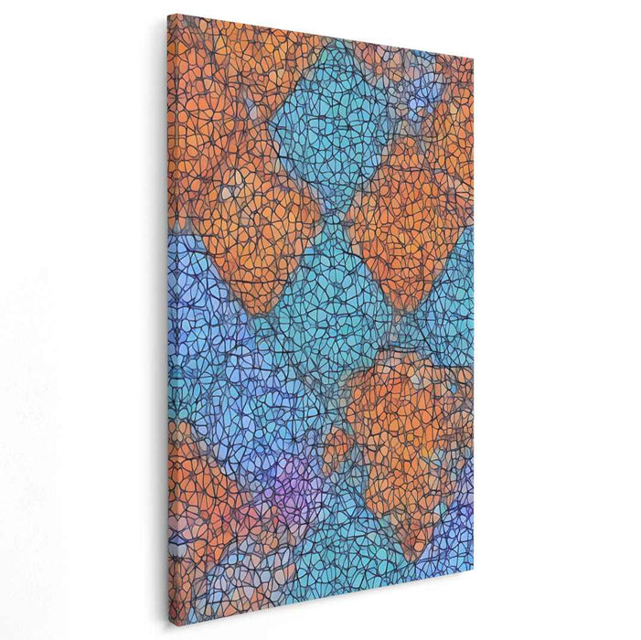 Kaleidoscope Reflections: Vibrant Stained Glass-Style Modern Art Print