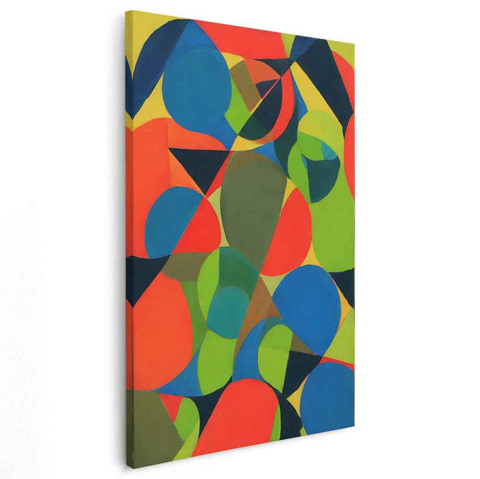 Colorful Geometric Balance: Modern Abstract Geometric Canvas Art
