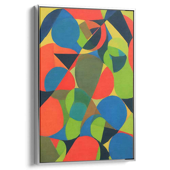 Colorful Geometric Balance: Modern Abstract Geometric Canvas Art