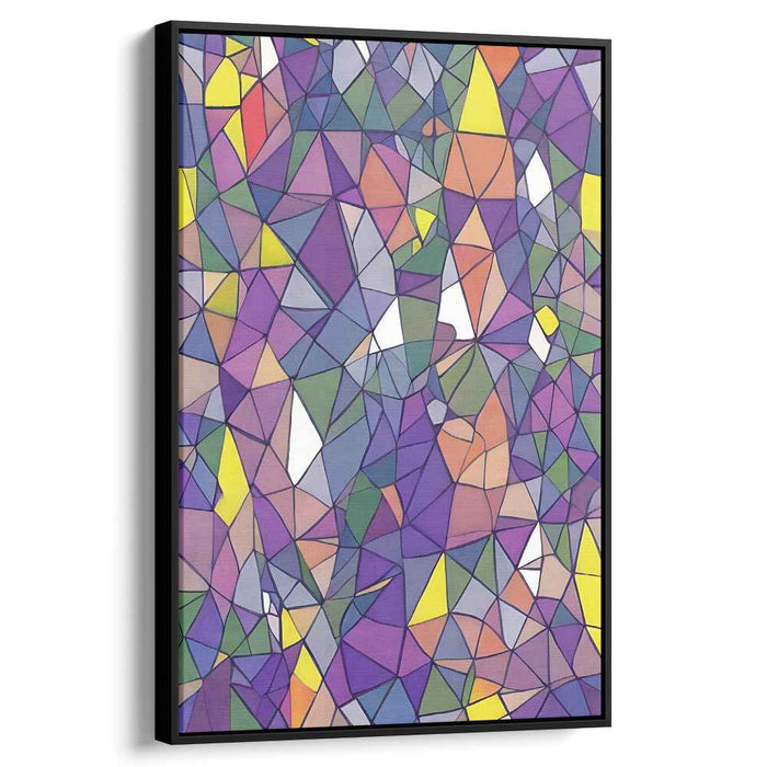 Mosaic Melody Bursting Color: Vibrant Stained Glass-Inspired Abstract Canvas Art Print