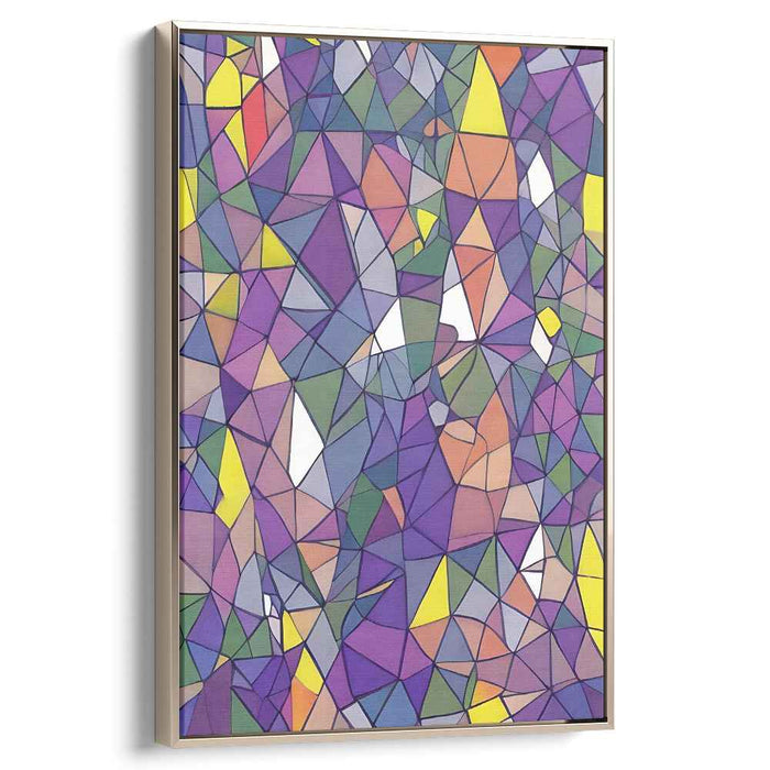 Mosaic Melody Bursting Color: Vibrant Stained Glass-Inspired Abstract Canvas Art Print