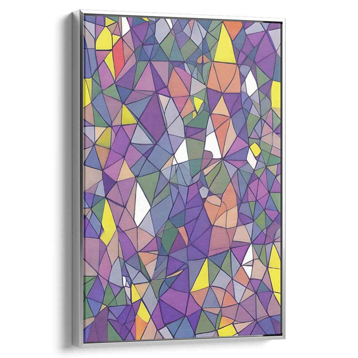 Mosaic Melody Bursting Color: Vibrant Stained Glass-Inspired Abstract Canvas Art Print
