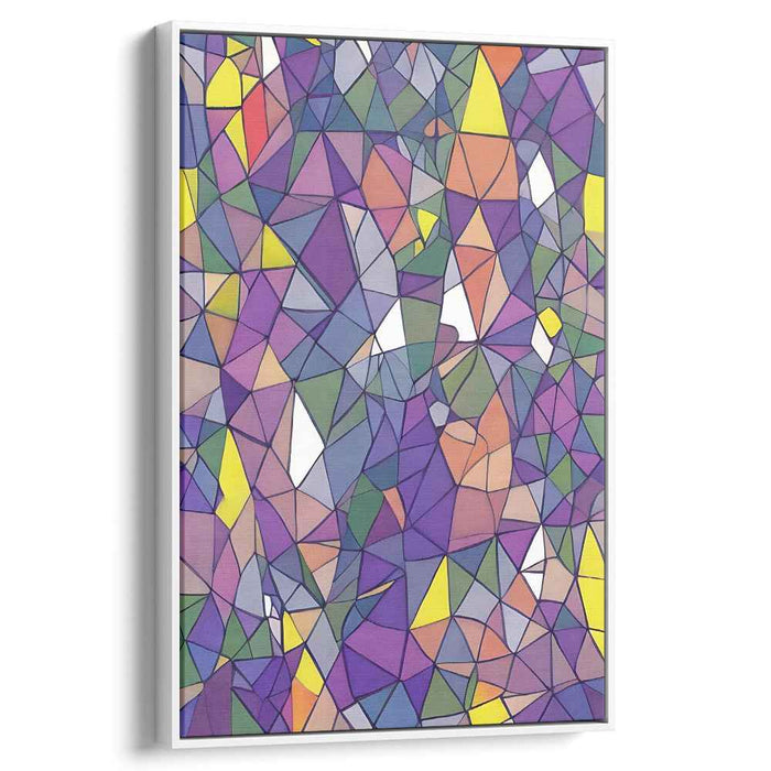 Mosaic Melody Bursting Color: Vibrant Stained Glass-Inspired Abstract Canvas Art Print