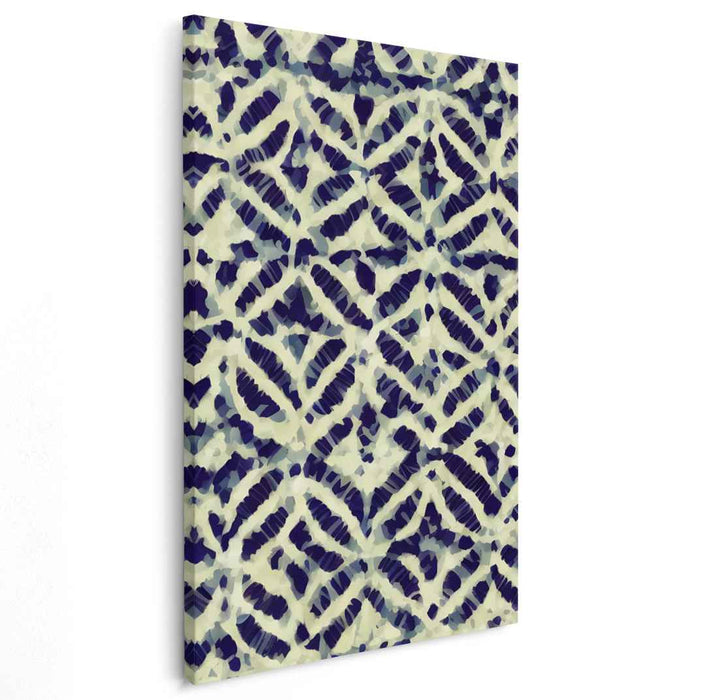 Elegant Patterns: Abstract Navy and Beige Animal Print Canvas Art