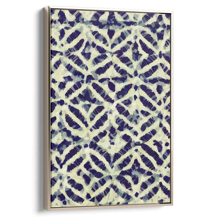 Elegant Patterns: Abstract Navy and Beige Animal Print Canvas Art