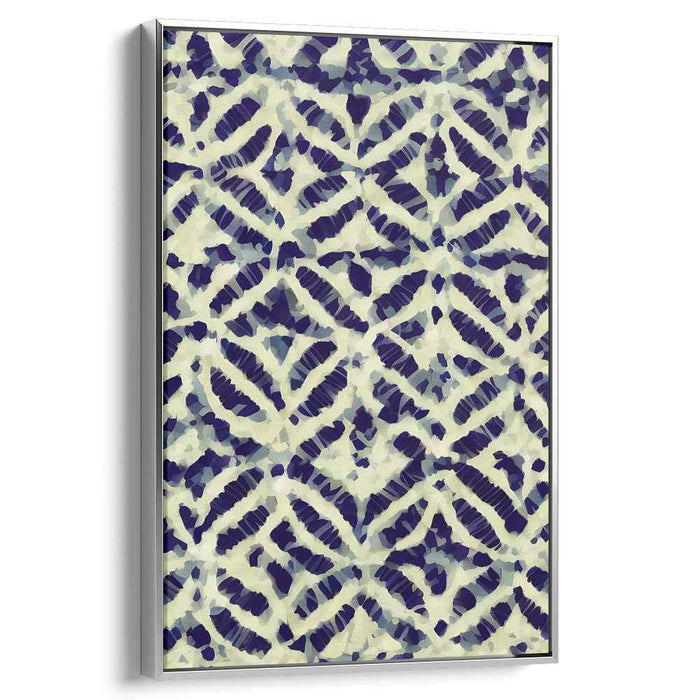 Elegant Patterns: Abstract Navy and Beige Animal Print Canvas Art