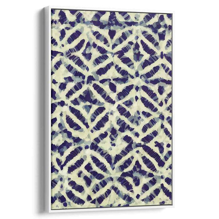 Elegant Patterns: Abstract Navy and Beige Animal Print Canvas Art
