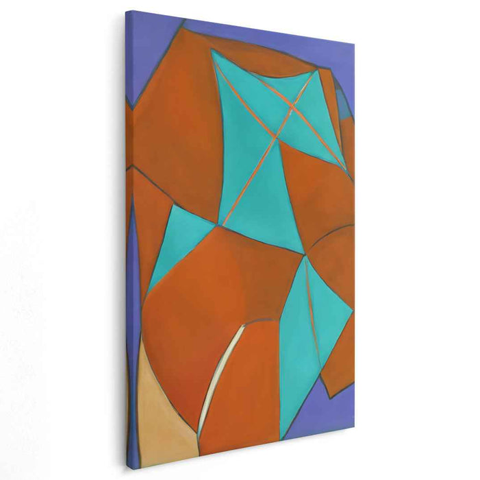 Infinite Skyfire: Abstract Expressionist Turquoise and Orange Canvas Art Print