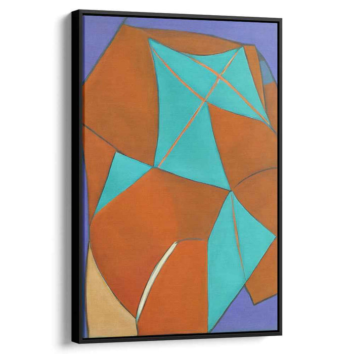 Infinite Skyfire: Abstract Expressionist Turquoise and Orange Canvas Art Print