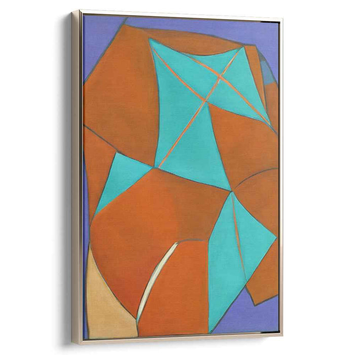 Infinite Skyfire: Abstract Expressionist Turquoise and Orange Canvas Art Print