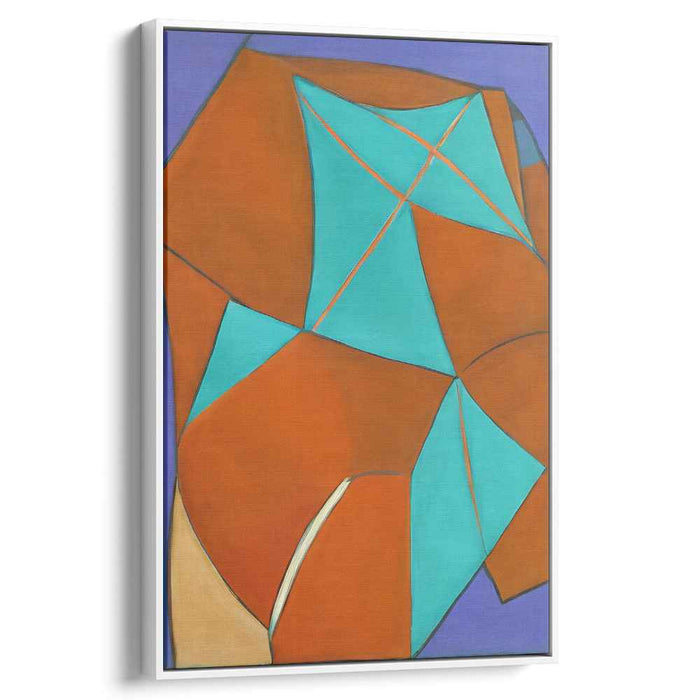 Infinite Skyfire: Abstract Expressionist Turquoise and Orange Canvas Art Print