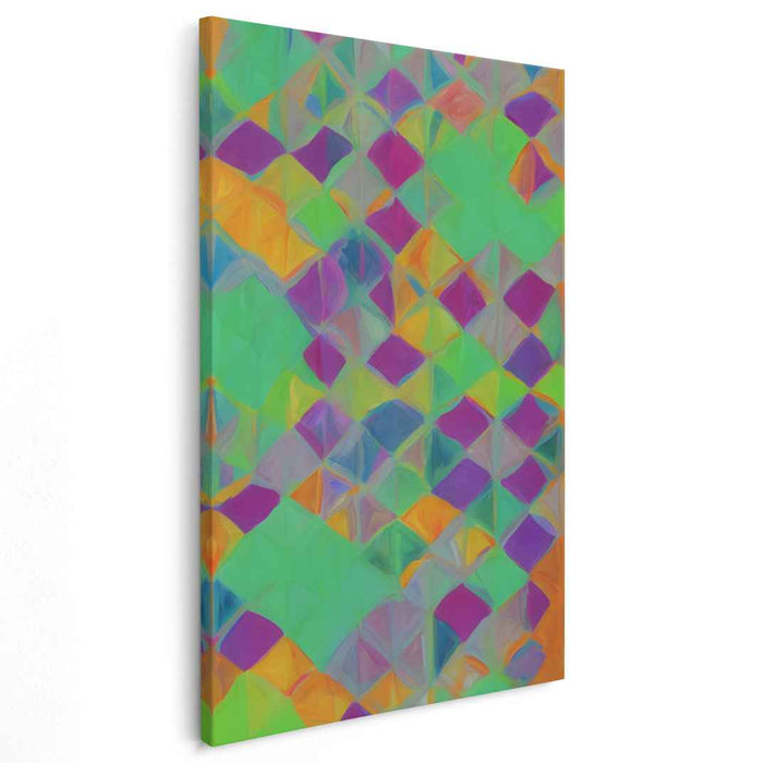 Parallel Dimensions Merge: Abstract Geometric Canvas Art Print