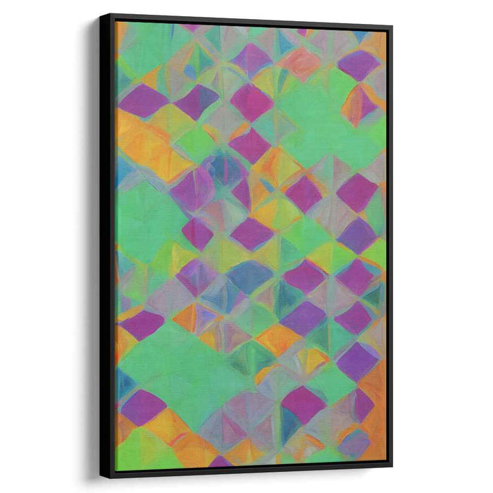 Parallel Dimensions Merge: Abstract Geometric Canvas Art Print