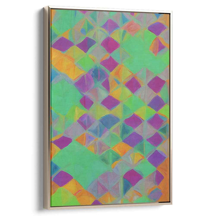 Parallel Dimensions Merge: Abstract Geometric Canvas Art Print