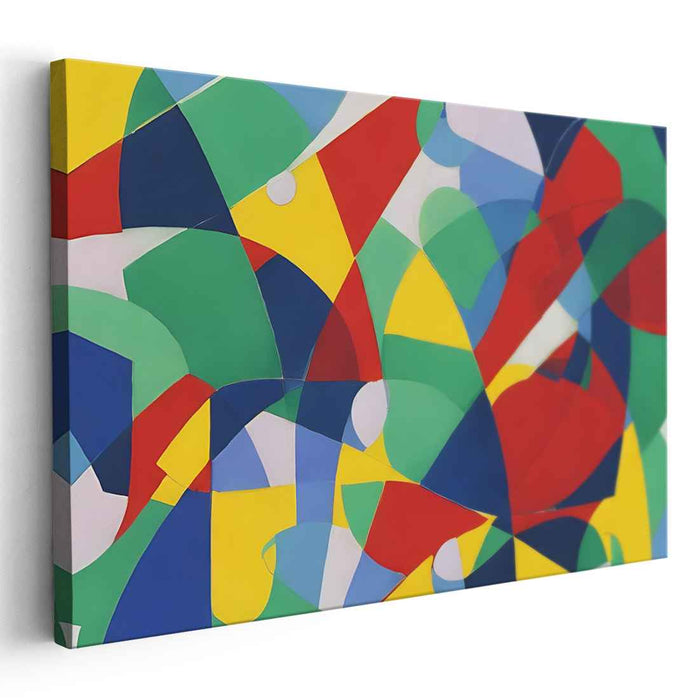 Color Symphony Splash: Vibrant Abstract Canvas Art
