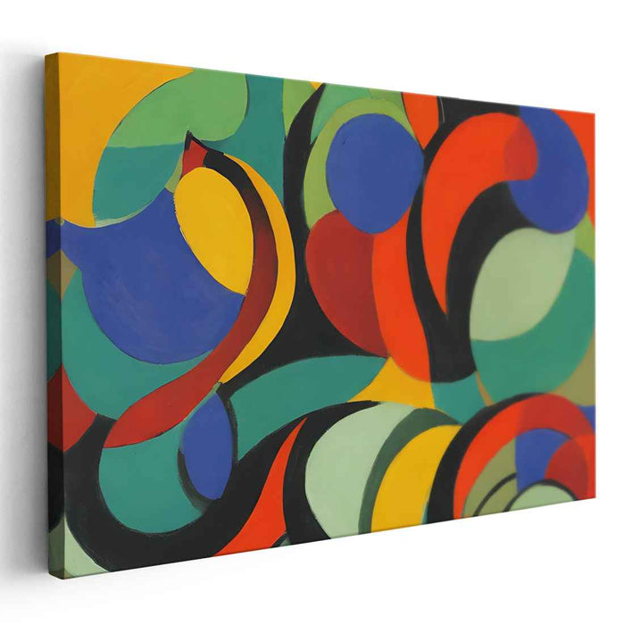 Dynamic Brushstrokes Realm: Bold Abstract Expressionist Canvas Art Print