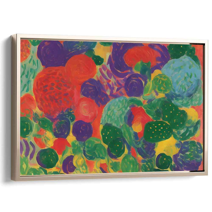 Nature's Vibrant Brushstrokes: Lush Abstract Expressionist Nature Canvas Art Print