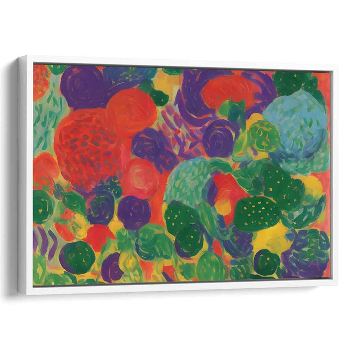 Nature's Vibrant Brushstrokes: Lush Abstract Expressionist Nature Canvas Art Print