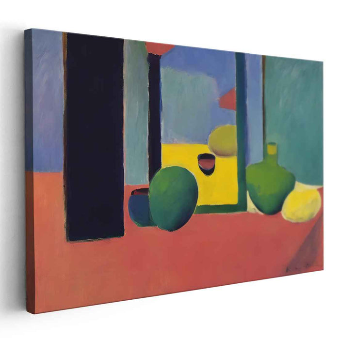 Harmonic Contrasts: Modernist Interpretation of Shapes and Color Canvas Art Print