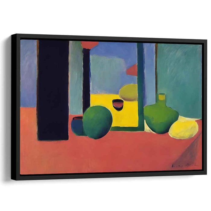 Harmonic Contrasts: Modernist Interpretation of Shapes and Color Canvas Art Print