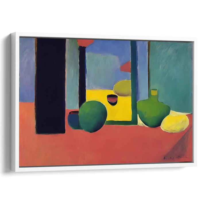 Harmonic Contrasts: Modernist Interpretation of Shapes and Color Canvas Art Print